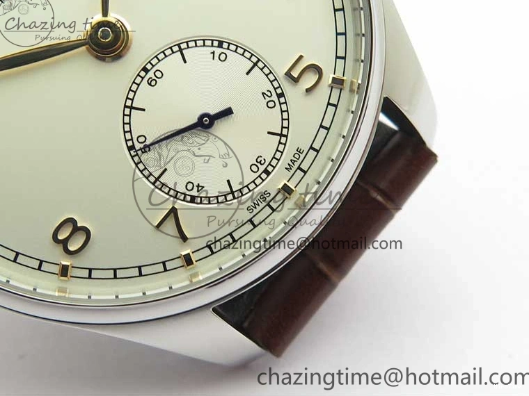 MIROTIME 0408 Original Portuguese IW358304 ZF 1:1 Best Edition SS White Dial RG Markers on Leather Strap A 7077